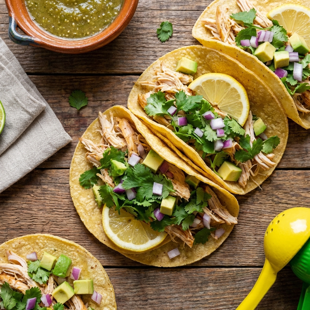 Tacos de Pollo al Limón y Cilantro